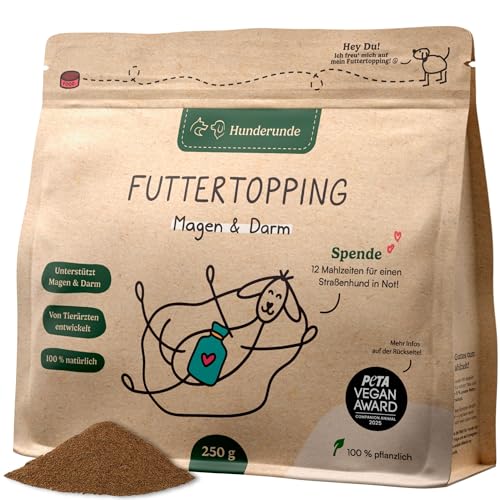 Hunderunde Futtertopping Magen & Darm 2x250g natürliche Verdauungsunterstützung bei Blähungen Durchfall Grasfressen I Präbiotikum Topinambur Mariendistel Artischocke