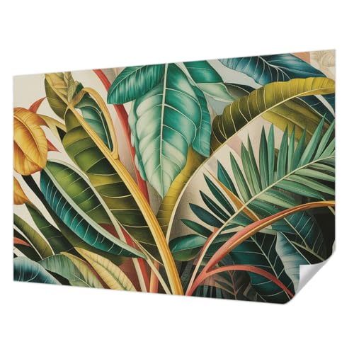 Papel tapiz autoadhesivo de hojas exóticas 152x104 cm para decorar paredes de salón 2