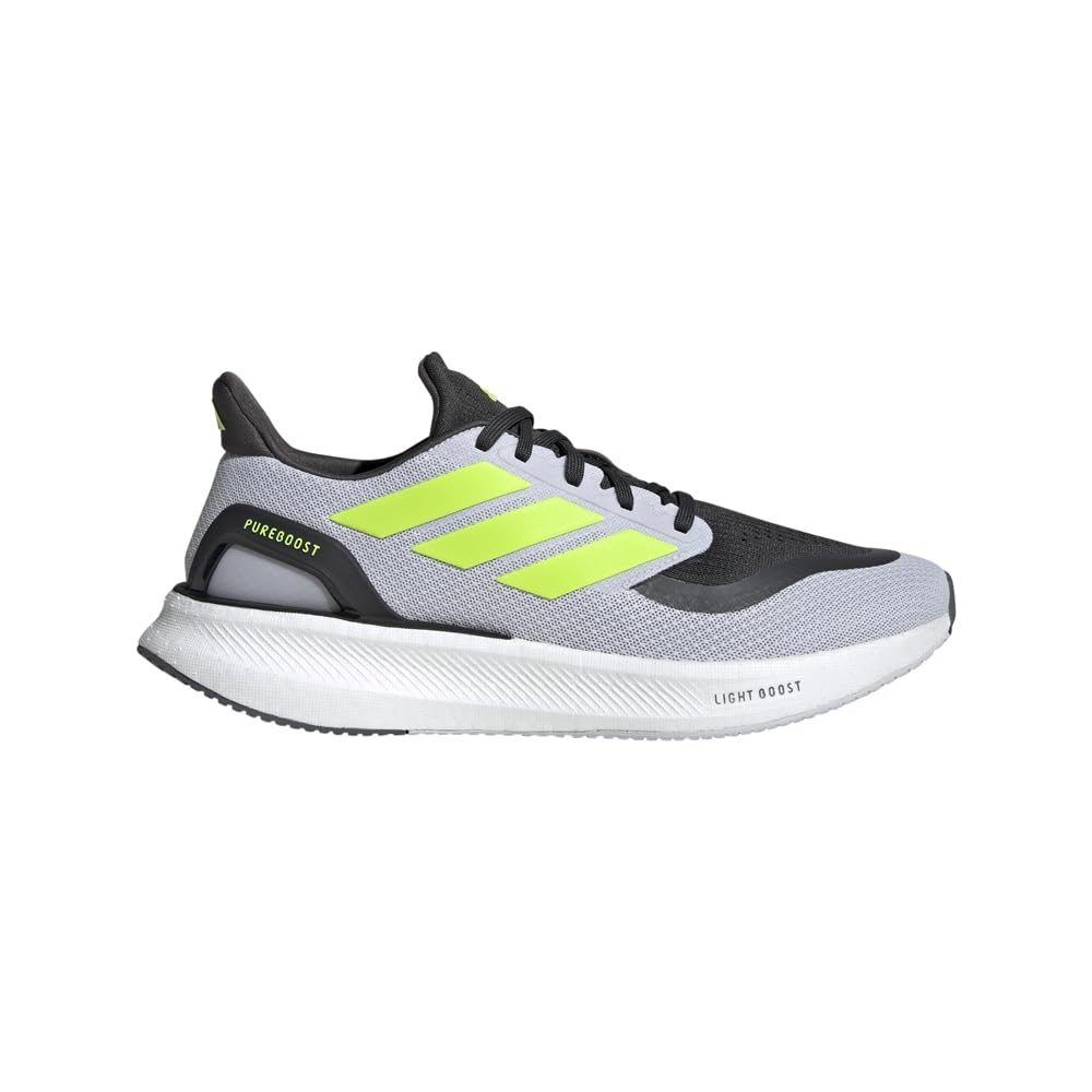 Adidas Men's Pureboost 5 Running Sneaker, Dash Grey/Lucid Lemon/Carbon, 11.5