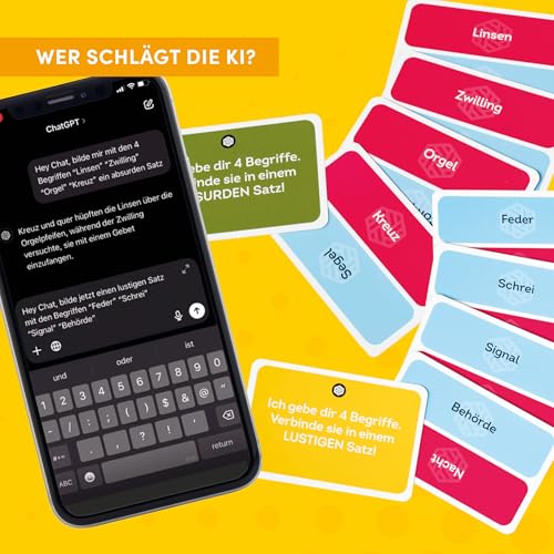 TOPP ChatGPT – Schlag die KI. Krass kombiniert - Wer schreibt aus Vier Worten die Beste Story? Das Neue Partyspiel mit dem smartesten Chatbot Aller Zeiten, White