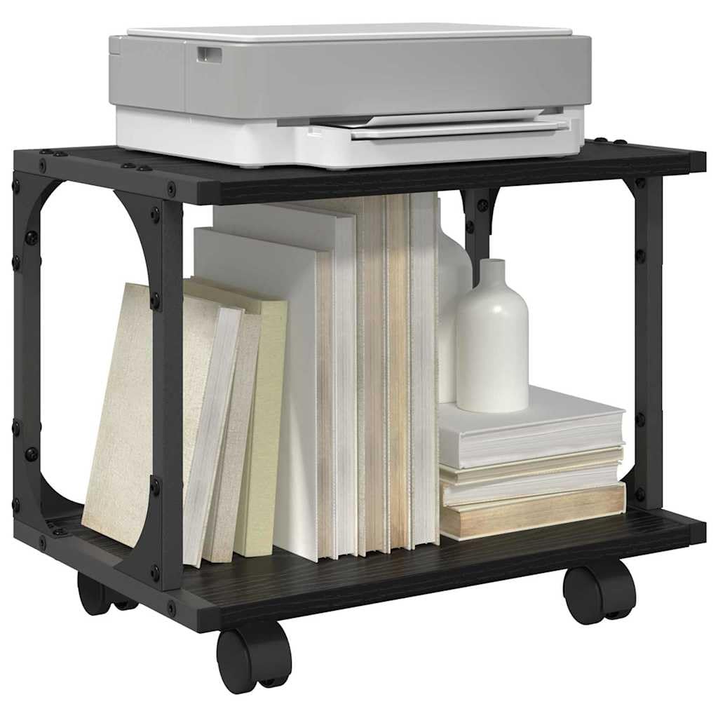 Soporte para impresora, aspecto de roble, 41 x 28 x 33,5 cm, mesa auxiliar para oficina, salón, dormitorio