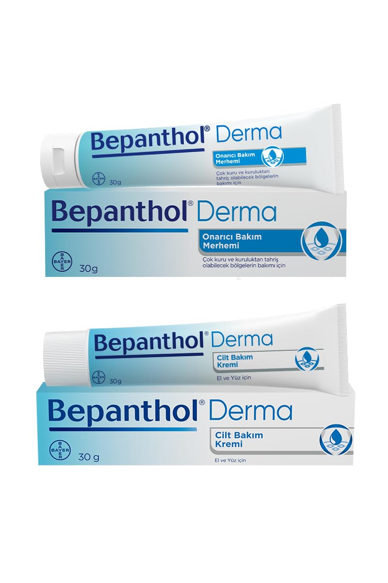 Bepanthol Onarıcı Bakım Merhemi 30 gr + Cilt Kremi 30 gr l Avantajlı Günlük Bakım Seti