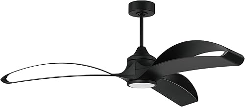 Craftmade Ventilador de techo Bandeaux de 60 pulgadas con acabado negro plano, kit de luz LED (opcional), control remoto incluido, WiFi inteligente