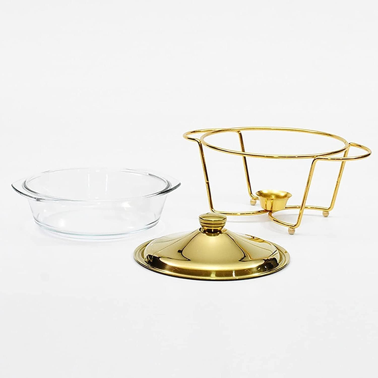 Food Warmer for Parties Buffets, Food Warming Tray Chafing Dish Buffet Set, 2 Quart Chafer Buffet Catering Warmer Set with Lid Chafer for Buffet Weddings Parties Banquets Catering Events (Gold)
