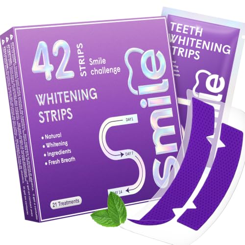 Image of Purple Teeth Whitening Strips for Sensitive Teeth 42 Count Whitener Strips