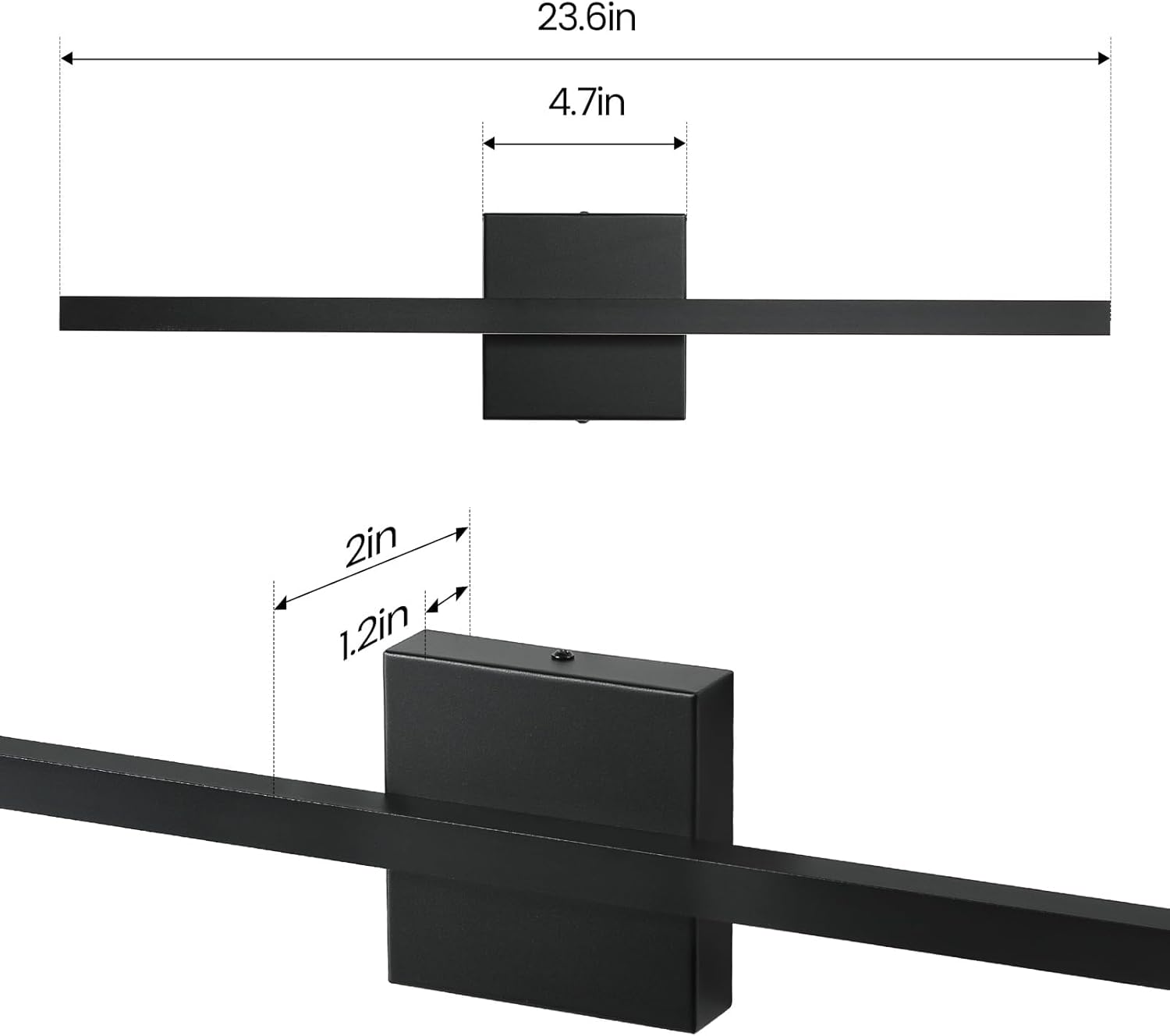 Epinl Modern Vanity Light Fixtures 24 Inch, 18W Dimmable 5CCT Black Bar Vanity Light Over Mirror, LED Bath Lighting Fixture for Bathroom Mirror Cabinets Bedroom-ETL Certificated