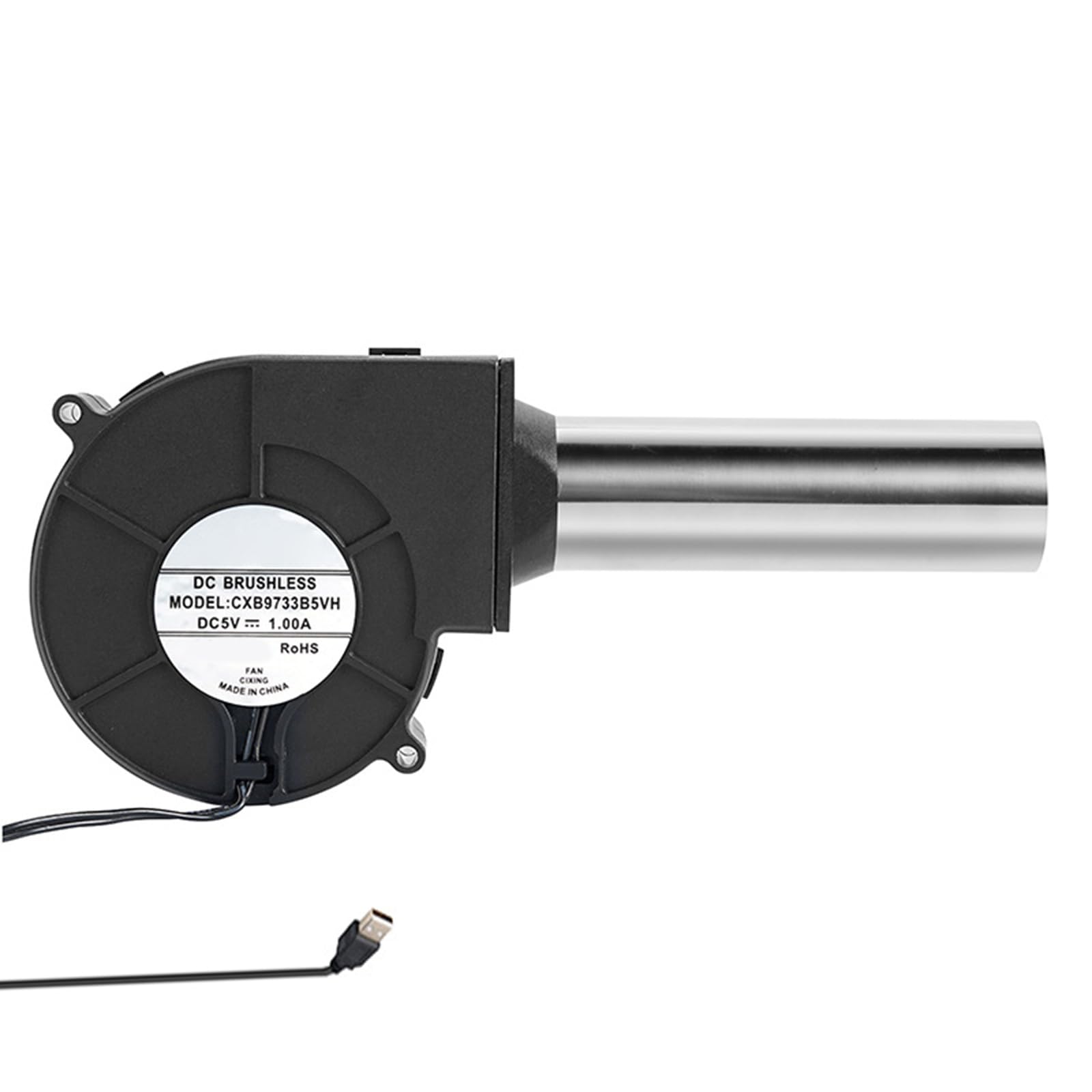 YHAILI USB Powered 5V Portable Blower Fan For Outdoor Cooking Camping Construction Site Cooling Fan With Stainless Steel Tube