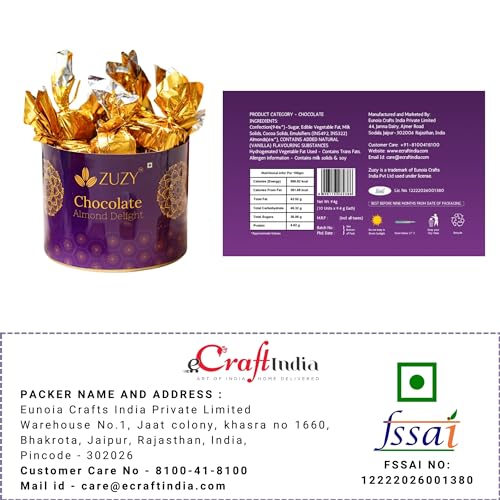 Image of eCraftIndia Set of 4 Red, Golden White Pearls Rakhis for Brothers with Zuzy Almond Chocolate Box, Rakhi with Chocolate Gift - Roli Chawal Pack, Raksha Bandhan Greeting Card
