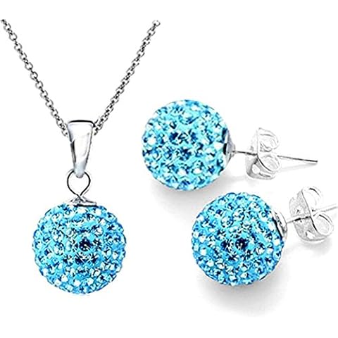 NYKKOLA Shamballa - Juego de joyas chapado en plata de ley 925 con cristales austriacos Cover