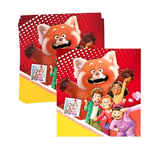 41Pcs Turning Red Panda Party Supplies,20 Party Plates - 20 Napkins - 1 Tablecover For Turning Red Panda Birthday Party Decorations #TOP2