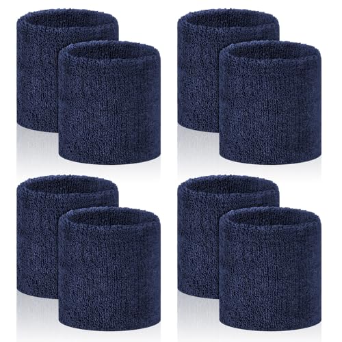 Image of 8 Pack Wrist Sweat Bands for Men Women, Absorbent Sports Wristband