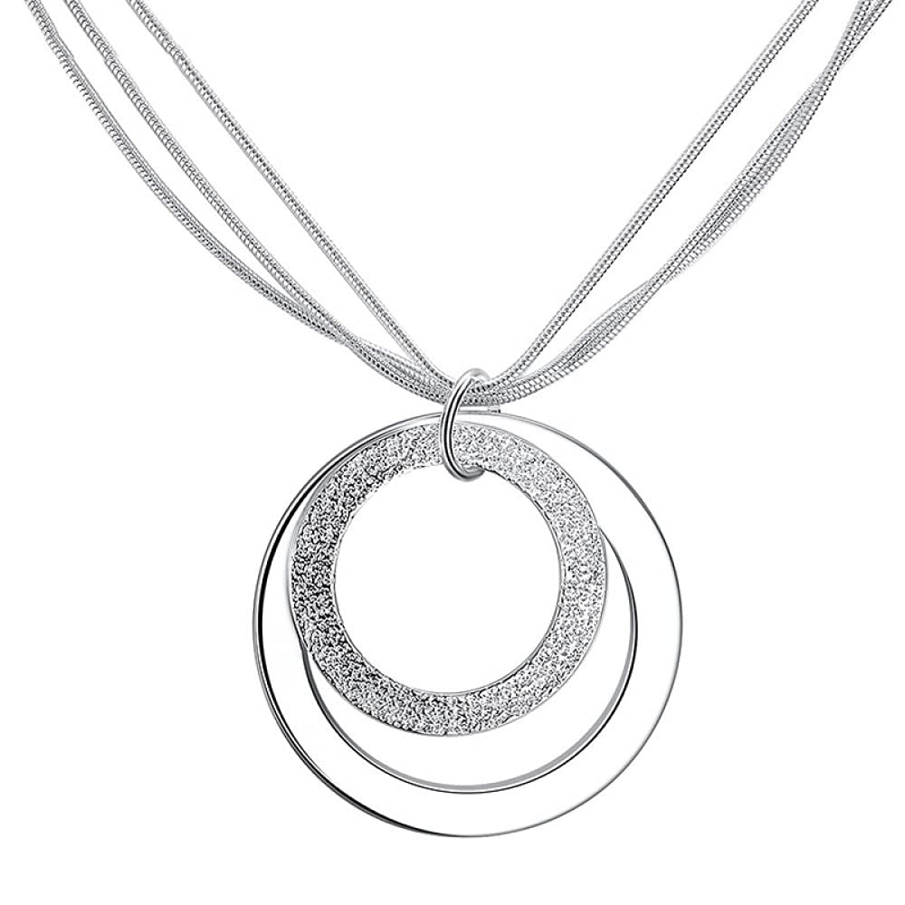 Collier double rond mat 925 cadeau de mariage romantique