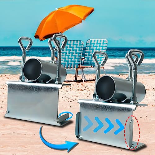 Tischklammer für Gartenschirme, Sonnenschirmhalter Balkongeländer,Balkon Schirmhalterung Ø25-38mm,Tragbare Schirmklammern für Geländer, Terrassen,Geeignet für maximale Breite 5cm-Silber – Bild 4