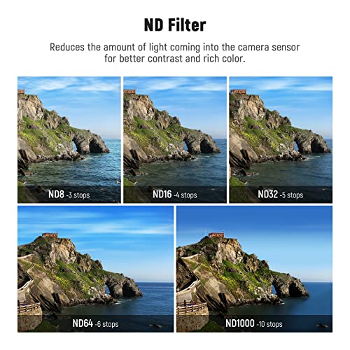 Image of NEEWER ND Filter Set Compatible with GoPro Hero 11 Hero 10 Black Hero 9, 6 Pack (CPL /ND8 /ND16 /ND32 /ND64 /ND1000) Hero 9 Hero 10 Hero 11 Action Camera Accessory Neutral Density Polarizer Lens Filter Kit