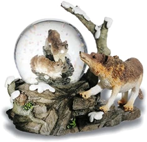 Osiris Trading UK Novelty Howling Wolf Snow Globe Wolves Ornament Waterball