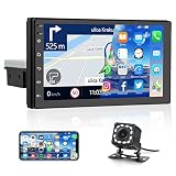 Android Autoradio 1 Din Bildschirm 7 Zoll mit Bluetooth, Hodozzy Touchscreen Autoradio mit GPS Navi, Mirror Link iOS/Android, WiFi, FM RDS Radio 1 Din mit Rückfahrkamera/USB Digital Media Receiver