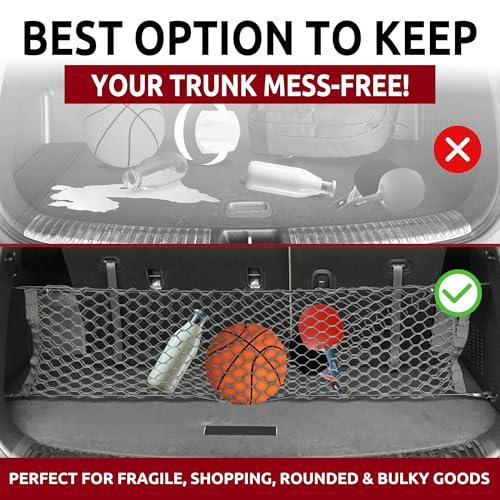 Envelope Style Automotive Elastic Trunk Mesh Cargo Net for KIA Telluride 2020-2025 - Premium Trunk Organizers and Storage - Luggage Net for SUV - Best Car Organizer for KIA Telluride