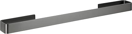 WENKO Toallero de barra Montella - Toallero para pegar, inoxidable, Aluminio, 61 x 4 x 6 cm, Antracita
