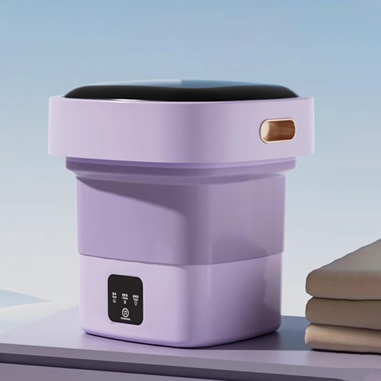 7L Mini Lavatrice Portatile con Centrifuga, Lavatrice da Campeggio, Piccola Lavatrice da Viaggio, Lavatrice Pieghevole, per Casa/Viaggio/Campeggio/Vestiti(Purple)