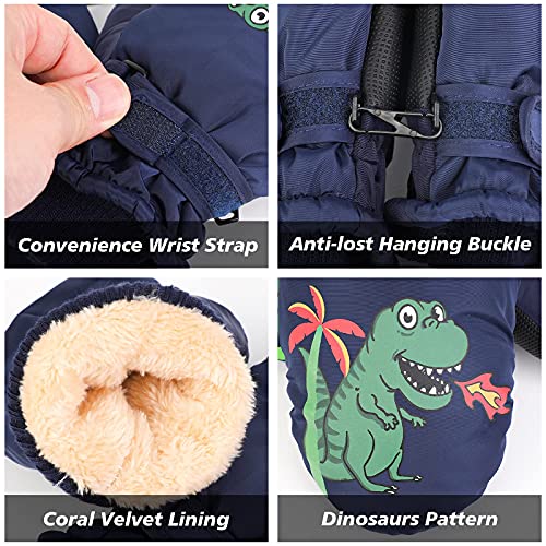 QKURT Guanti da sci per Bambini, Guanti da neve Invernali Antivento per Bambini Guanti Caldi da Bambina per Bambini da 2 a 5 Anni Slittino Snowboard Pattinaggio Ciclismo Corsa e Attività all'aperto - Image 4