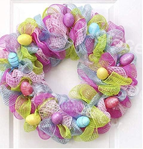 Miniatura 2 de YYCRAFT Paquete de 2 cintas de malla de poliéster metálico de 6 pulgadas (total 20 yardas, rosa)