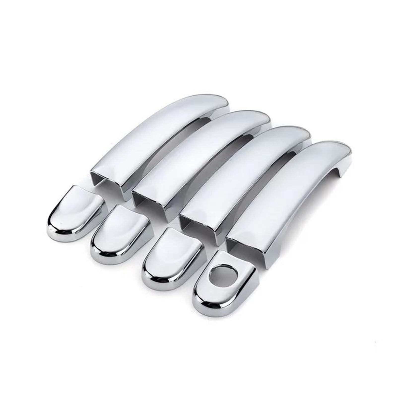 KJHOPY 8Pcs ABS Chrome/Carbon Fiber Door Handle Covers Trim Outer Style for VW for Touran 2003 2004 2005 2006 2007-2010(ABS Chrome)