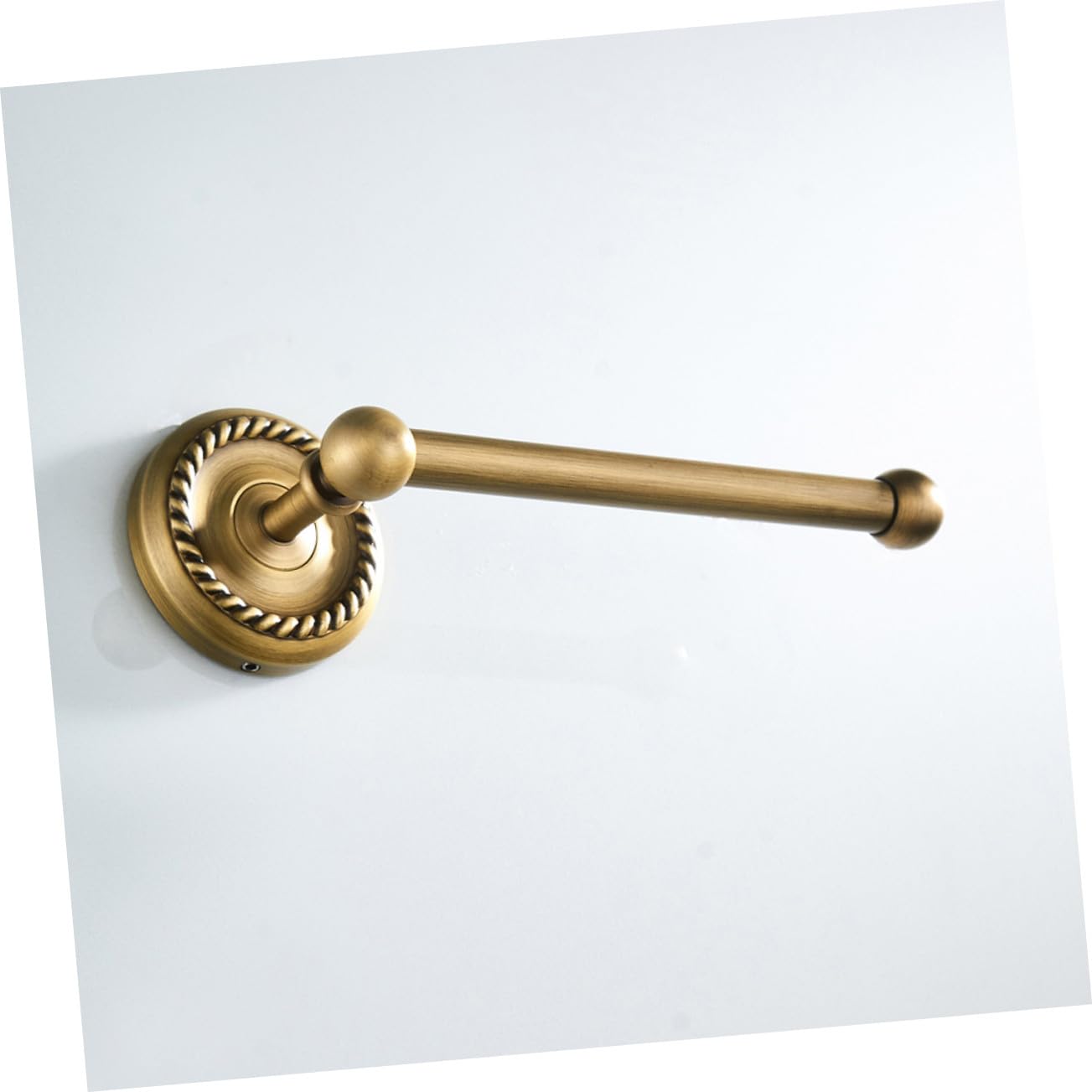 Kisangel Portarrollos de Papel Higiénico de Cobre con Base Redonda Soporte de Pared para Baño Diseño Minimalista y Apto para Estándar Acabado Bronce Cepillado