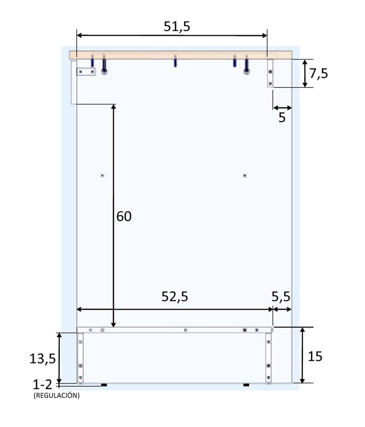 PEGANE - Meuble Bas de Cuisine avec Plan de Travail pour Four Coloris Blanc Brillant/Chêne Canadien - Hauteur 90 x Longueur 60 x Profondeur 60 cm