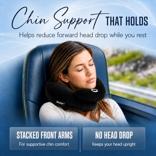 Image of BCOZZY Neck Brace Pillow - Patented Relief for Neck Pain and Supportive Sleep-Soft, Washable, and Adjustable for Comfortable Resting. Black