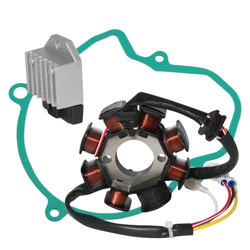 Stator Coil Rectifier Stator Gasket for KTM 250 400 450 520 525 540 Stator Coil Rectifier Stator Gasket Stator Coil OEM 59039104000 59039104200 Rectifier OEM 50311034000 Stator Gasket OEM 59030040000
