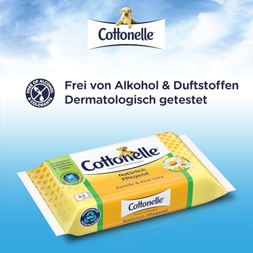 Cottonelle feuchtes Toilettenpapier, Kamille & Aloe Vera, 12 x 42 Tücher – Ansicht 4