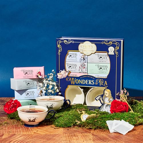 Image of Alice's Adventures in Wonderland Book Gift Set, Tea Cups & Tea | Tea Cups, Book Lover, Literary Gift, Afternoon Tea, Tea Party, Collector Gift, Herbal, Black & Green Tea