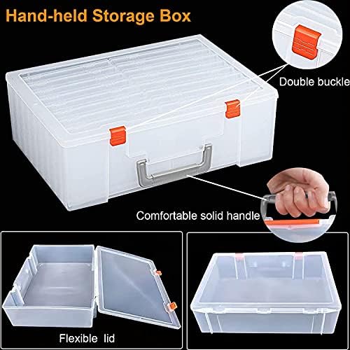 Photo Storage Boxes- Extra Large Photo Case with 18 Inner Photo Storage Boxes 6x4, Clear Photo Keeper,Acid-Free Photo Box Storage,Plastic Craft Storage Box for Photo Stickers Stamps Cards Seeds