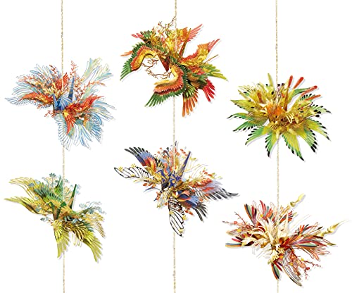 Piececool 3D Metal Puzzles for Adults, 6pcs/Set Wish Cranes 3D Metal Model Building Kits, Challenging Brain Teaser 3D Puzzles DIY Assembling Crafts Kit Creative Home Decor.