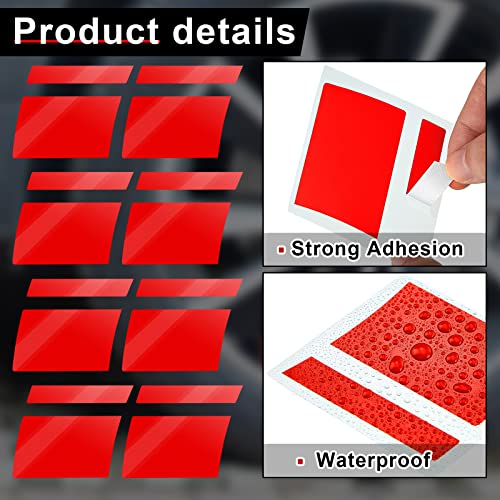 8 Pcs Wheel Rim Decal Stripes Car Decals Reflective Car Stickers Automotive Decals Hash Stripe Stickers For 18-21 Inch Wheels Tire Rim Safety Decoration Accessories (Red) #TOP1