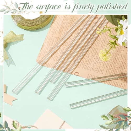 Image of Junkin 20 Pcs 3 /8 inch x 3 /8 inch x 12 inch Clear Acrylic Square Rods Acrylic Glass Plastic Rods, for LED Light Diffuser Strips, Display Stand Supports, Model Building, Home Decor, Aquarium Dividers