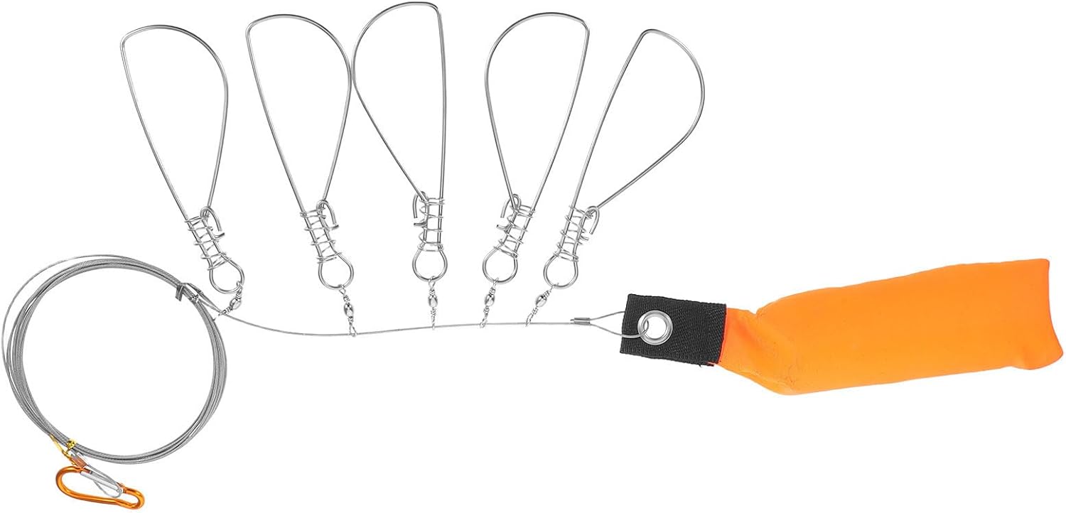 BESPORTBLE Stainless Steel Fish Stringer Lock with 5m Wire Rope