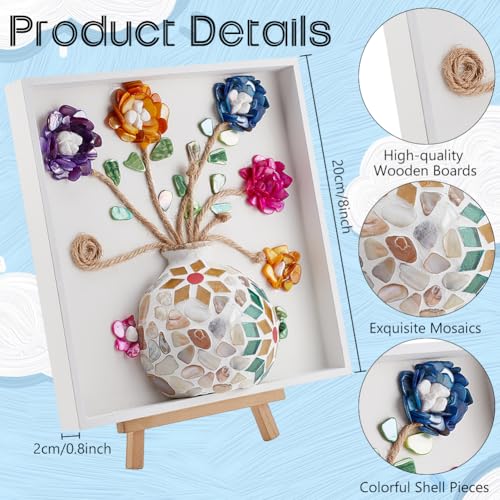 WEBEEDY DIY Mosaic Painting Kit Flower Vase Pattern Mosaic Arts and Craft Kits Mosaic Decorative Supplies with Instruction,Table Centerpiece Christmas Room Decor Adults Gifts,7.9x7.9 inch/20x20cm by WEBEEDY - Image 3