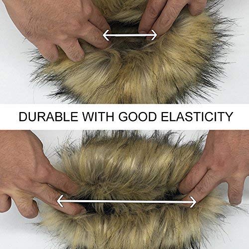 HOMEYEAH Faux Fur Cuffs Arm Leg Warmers Furry Wrist Cuff Warmer Halloween Decorations Costumes For Women
