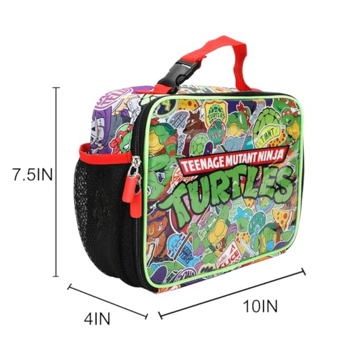 Image of TMNT Classic Retro Cartoon Characters & Icons All-Over Print 8 inch Lunch Bag