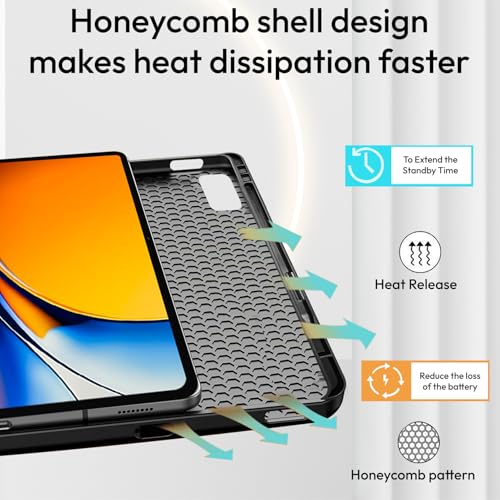 Image of Robustrion Cover for Realme Pad 3 11.61 inch Cover Case with Pencil Holder, Deer Flip Cover Case for Realme Pad 3 Tablet Cover [Auto Sleep Wake Support] - Brown