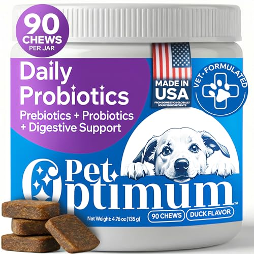 Dog Probiotics for Yeast, Itchy Skin and Itchy Ears, Allergy Relief, Daily Immune Support with Prebiotic & Digestive Enzymes (Gut Health) for Dogs, Reduce Diarrhea, Constipation & Gas Relief - 90ct