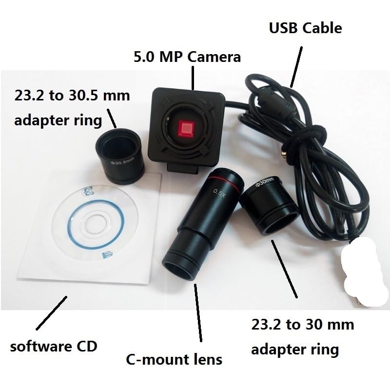 Microscope 0.5X 0.4X 0.3X Electronic Digital Eyepiece Microscope Industrial Camera(0.4X)