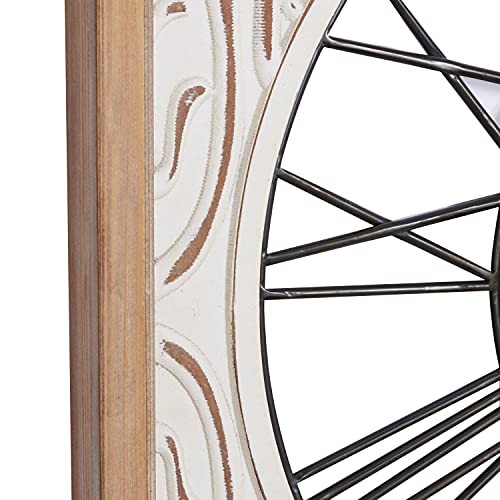 Deco 79 White Wood Farmhouse Wall Clock, 29 X 29 X 2 Inches #TOP4
