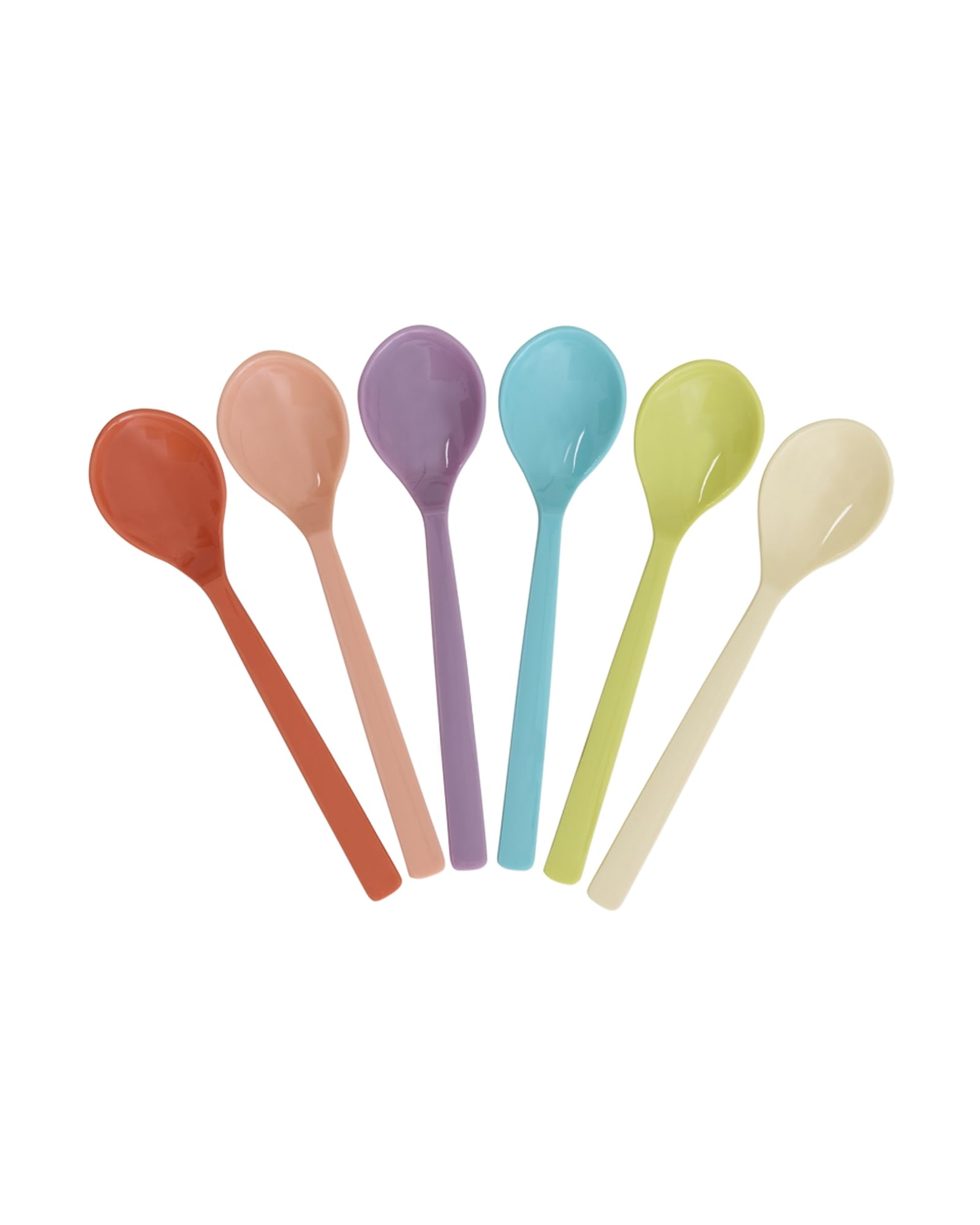RICE Gloriously Gifted Spoon Set Melamine BPA Free 6 Pieces Multi-Coloured