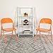 Flash Furniture 4 Pk. HERCULES COLORBURST Series Orange Marmalade Triple Braced & Double Hinged Metal Folding Chair