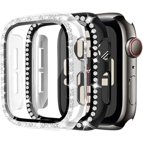 MYAPULUA 2Pack Bling Case for Apple Watch Cover