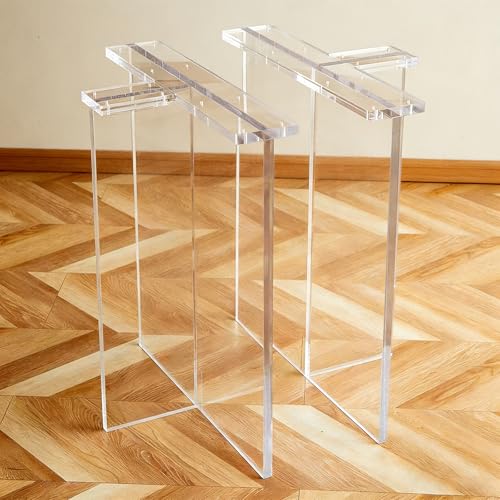 WNGJZZYC Juego de 2 Patas de Mesa de Acrílico, Patas de Muebles Flotantes en Forma de T, Resisten hasta 200kg (440lb), para Sala de Estar, Dormitorio, Cocina DIY(50x20x70cm/20x8x28in)