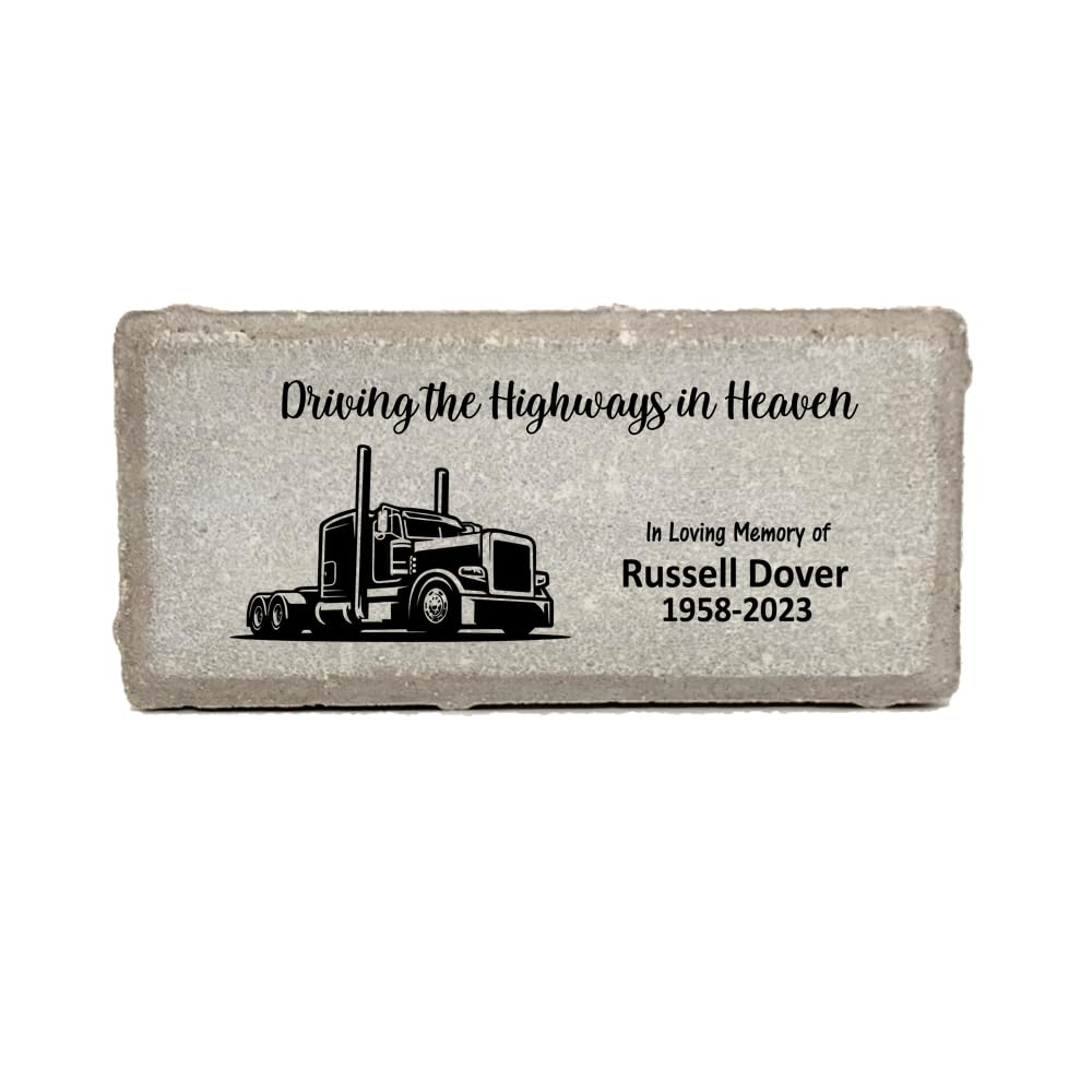 Truck Driver Memorial Stone - Sympathy Gift - Memorial Gift - Real Stone Personalized by Florida-Funshine