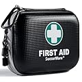 SuccorWare 150 Pieces Mini First Aid Kit - Small Medical Kit with Hard Shell - Emergency First Aid Kit for Car, Travel, Home, Outdoor, Office, Camping, Hiking (Black)